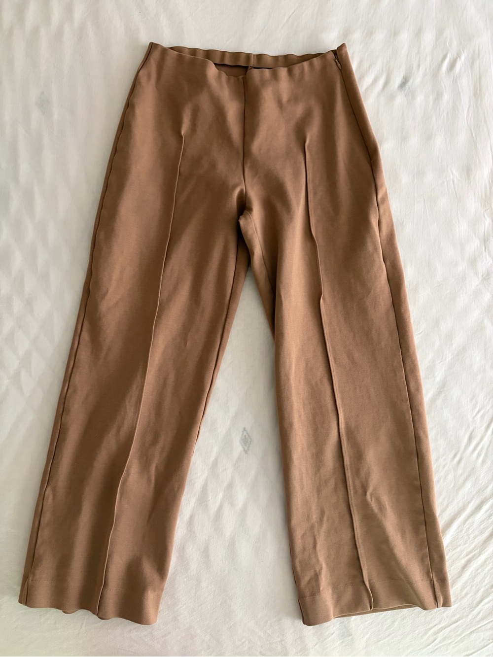 Everlane Cropped Wide-Leg Trousers in Camel Brown